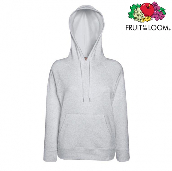 Fruit of the Loom Lady-fit Lightweight Hooded Sweatshirt Jacket Self-Coloured