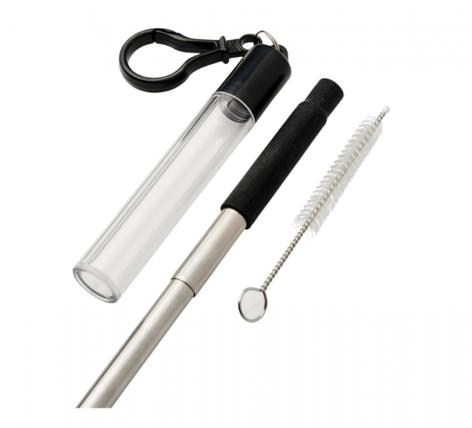 Promotional Zeya Reusable Stainless Steel Straw Keychain