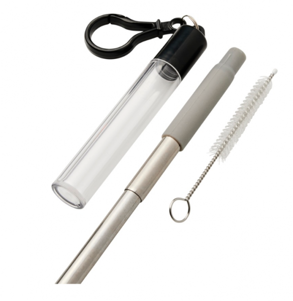 Promotional Zeya Reusable Stainless Steel Straw Keychain