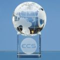 Bespoke 60mm Optical Crystal Globe Award