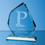 Personalised 15cm Jade Glass Facetted Ice Peak Award