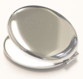 Engraved Silver Round Vanity Mirror 