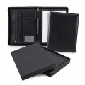 Promotional Black Sandringham Leather Zipped Conference folder