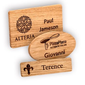 ECO FRIENDLY Wooden Name Badge - Individual name