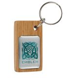 Promotional Wood Keyring with Metal Insert 