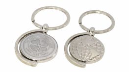 Engraved Spinner Metal Map Keyring