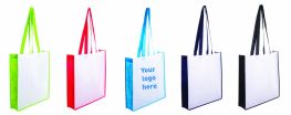 Printed Non Woven Contrast Shopping Bag with Coloured Gusset