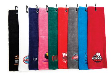 Embroidered Velour TriFold Golf Towel