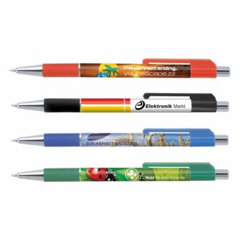 Full Colour Printed Astaire Chrome Pen with Rubber Grip