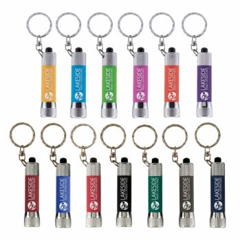 Promotional Engraved McQueen Soft Touch Keyring Torch