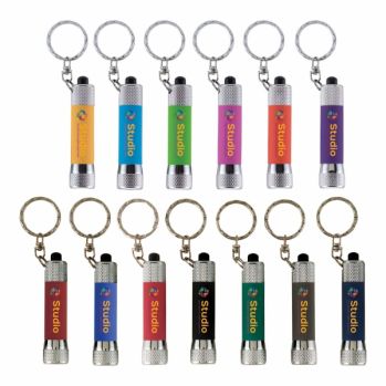 Promotional Full Colour Printed McQueen Soft Touch Torch Keyring