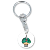 Recycled Eco Trolley Chip Keyring - Round