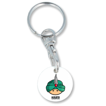 Recycled Eco Trolley Chip Keyring - Round