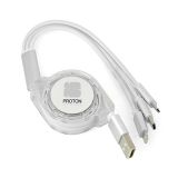 Promotional 3 in 1 Reel Charging Cable