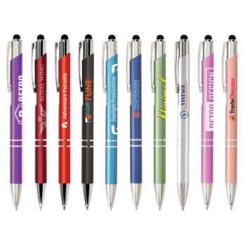 Promotional 360 Engraved Crosby Matte Pen W/Top Stylus