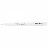 Promotional Calico Anti-Bac Ballpen - Solid Colour - White