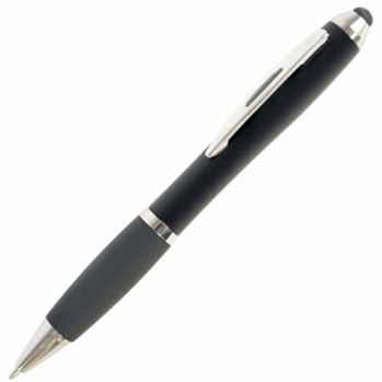 Promotional Shanghai Soft Stylus All Black Ball Pen