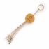 Promotional Round Bamboo & Wheat Straw Phone Charger Keyring