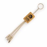 Promotional Rectangle Bamboo & Wheat Straw Phone Charger Key