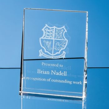 12cm Optical Crystal Vertical Wedge Award