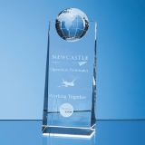 18cm Optical Crystal Globe Rectangle Award