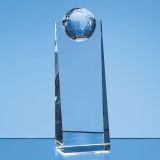 21cm Optical Crystal Globe Rectangle Award