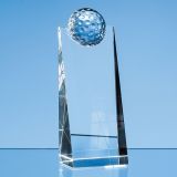 18cm Optical Crystal Golf Ball Rectangle Award