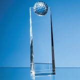 24cm Optical Crystal Golf Ball Rectangle Award