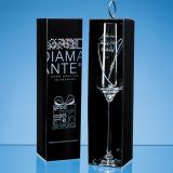 'Just For You' Diamante Champagne Flute with Heart Shape