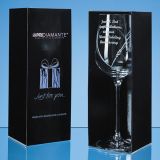 Just For You' Diamante Wine Glass with Heart Shaped Cutting 