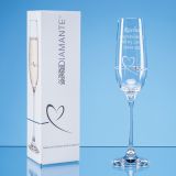 Single Diamante Petit Champagne Flute with Heart Design in an at