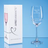 Single Diamante Petit Wine Glass with Heart Design in an attract