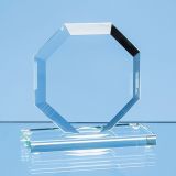 10cm x 10cm x 12mm Jade Glass Bevelled Edge Octagon Award