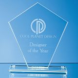 15.5cm x 13.5cm x 1cm Jade Glass Diamond Award