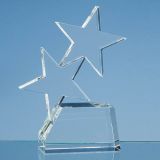 20cm Optical Crystal Double Rising Star Award