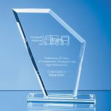 19.5cm x 16.5cm x 1cm Jade Glass Bevelled Edge Wing Award