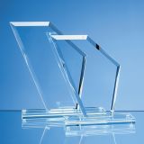 21cm x 18cm x 1cm Jade Glass Bevelled Edge Wing Award