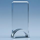 17.5cm x 9cm x 15mm Optical Crystal Rectangle on an Aluminium Ba