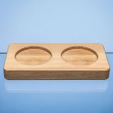 Double 80mm Recess Beech Wood Base - Base Only