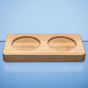 Double 80mm Recess Beech Wood Base - Base Only