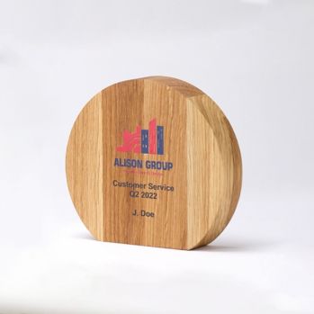 15cm x 16.5cm x 35cm Beech Oval Award