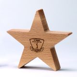 13cm x 13cm x 3.5cm Beech 5 Pointed Star Award