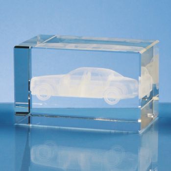 10cm x 6cm x 6cm Optical Crystal Rectangle, H or V