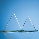 23cm x 23cm x 12mm Jade Glass Pyramid Award