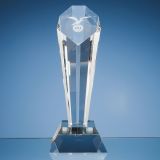 26cm Optical Crystal Sloped Facet Column Award