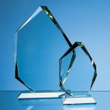 15cm x 10.5cm x 19mm Jade Glass Facetted Ice Peak Award