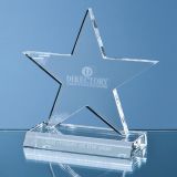 13cm Optical Crystal 5 Pointed Star on Base Award