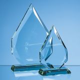 15cm x 10.5cm x 19mm Jade Glass Facetted Diamond Peak Award