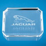 10cm x 7.5cm Optical Crystal Facet Rectangle Paperweight