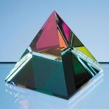 5cm Coloured Optical Crystal 4 Sided Pyramid
